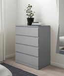 MALM IKEA chest of 4 drawers gray 80x100 cm