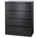 MALM Chest of 4 drawers, black-brown, 80x100 cm