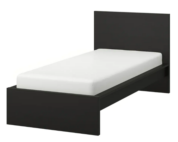 MALM Bed frame, black-brown, 90x200 cm / Bedside drawer 200 cm, 2 pack