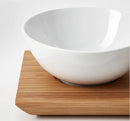 TYNGDLÖS Tray with 3 bowls, bamboo/white