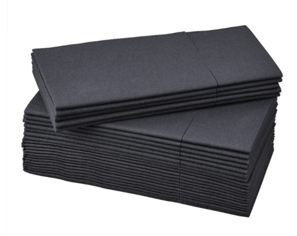 MOTTAGA Paper napkin, black, 38x38 cm