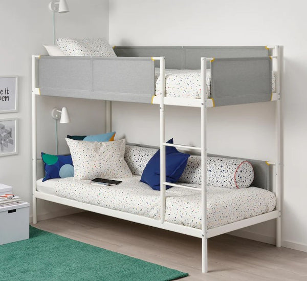 VITVAL Bunk bed frame, white/light grey, 90x200 cm