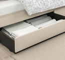 HAUGA bed frame, lofallet beige 180x200