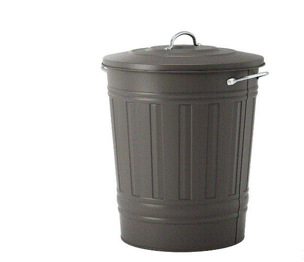 KNODD Bin with lid, grey, 40 l