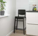 STIG Bar stool with backrest, black/black, 63 cm