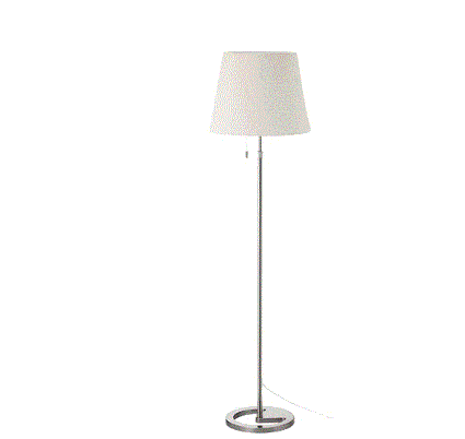 NYFORS Floor lamp, nickel-plated white