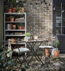 TARNO Table, outdoor, black/light brown, 55x54 cm