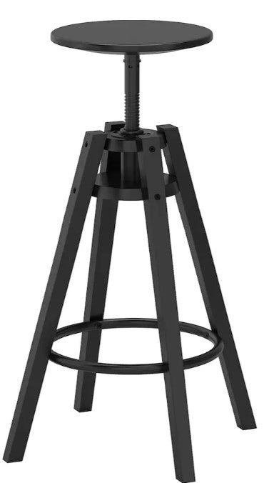 DALFRED Bar stool, black, 63-74 cm