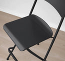 FRANKLIN Bar stool with backrest, foldable, black/black, 24 3/4 " (63 cm) >