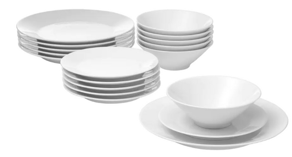 IKEA 365+ 18-piece dinnerware set, white