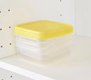 PRUTA IKEA Food container with lid, clear/yellow 750 ml