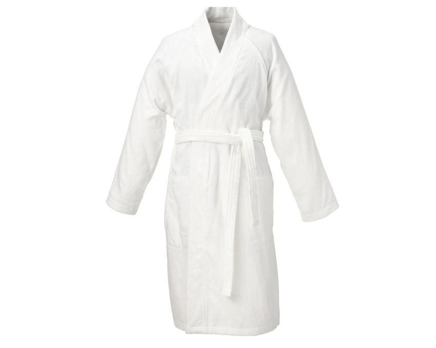 ROCKÅN Bath robe, white, S/M