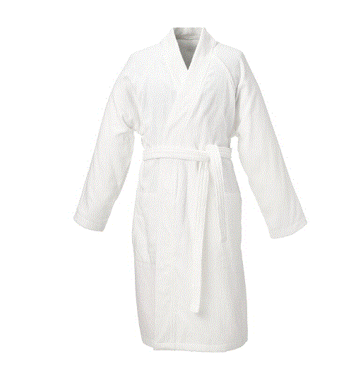 ROCKÅN Bath robe, white, L/XL