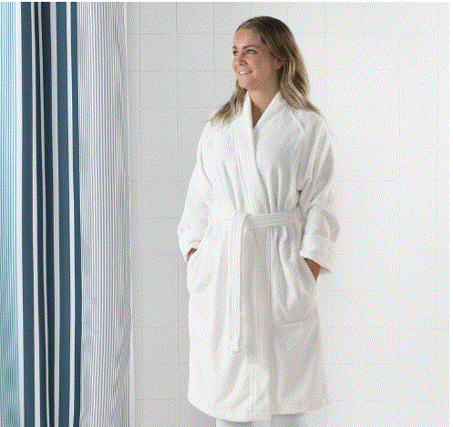 ROCKÅN Bath robe, white, L/XL