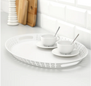 ROMANTISK Tray, white,  52x39 cm