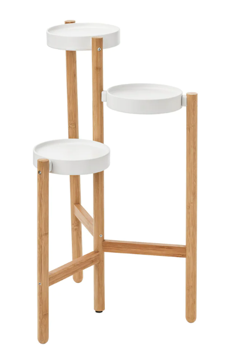 SATSUMAS Plant stand, bamboo/white, 78 cm