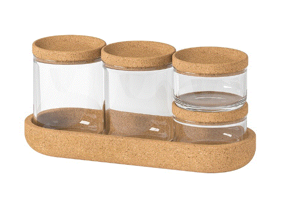 SAXBORDA jar with lid and tray