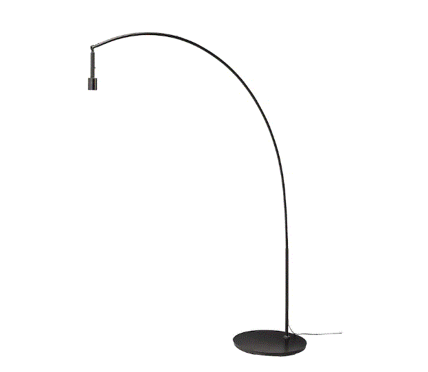 SKAFTET Floor lamp base, arched, black