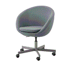 SKRUVSTA Swivel chair, Vissle grey