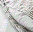 SILVERFRYLE Bed linen set, white, gray, 150x200/50x60 cm