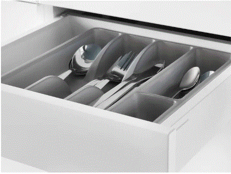 SMÄCKER Cutlery tray, grey, 31x26 cm