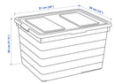 SOCKERBIT Box with lid, white, 38x51x30 cm