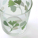 STILENLIG Glass, clear glass leaf patterned/green, 30 cl