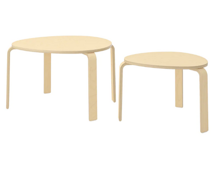 SVALSTA Nesting tables, set of 2, birch veneer