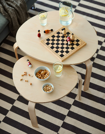 SVALSTA Nesting tables, set of 2, birch veneer