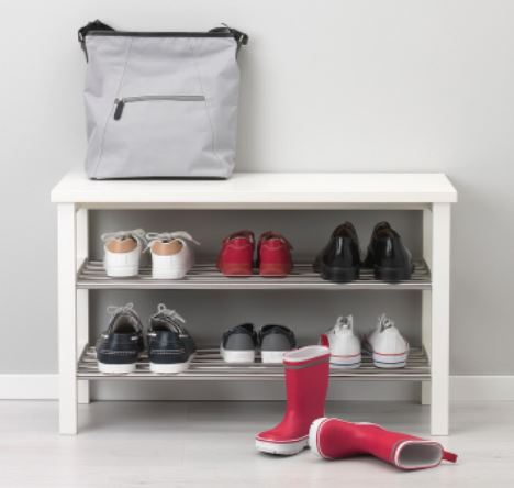 TJUSIG Bench with shoe storage, white, 81x34x50 cm