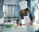 TOPPKLOCKA children's apron with chef's hat