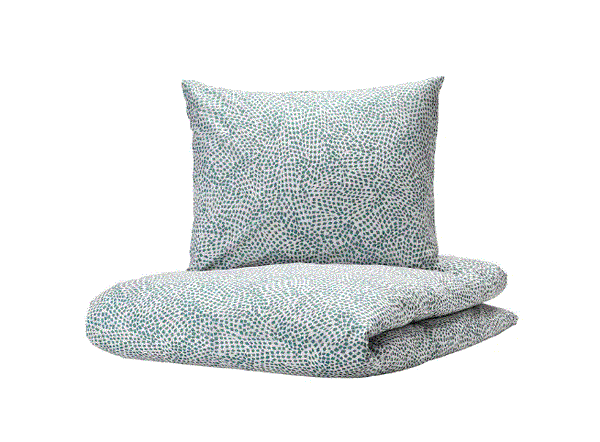 TRADKRASSULA Duvet cover & pillowcase, white/blue, 150x200/50x60 cm
