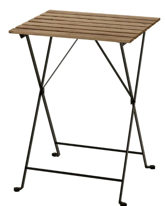 TARNO Table, outdoor, black/light brown, 55x54 cm