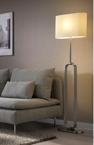 UPPVIND IKEA Floor lamp- nickel plated/white 150 cm