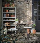 TARNO Table, outdoor, black/light brown, 55x54 cm