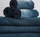 VÅGSJÖN Bath towel, dark blue, 70x140 cm