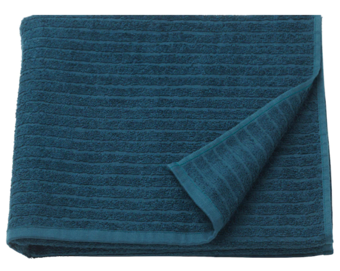 VÅGSJÖN Bath towel, dark blue, 70x140 cm