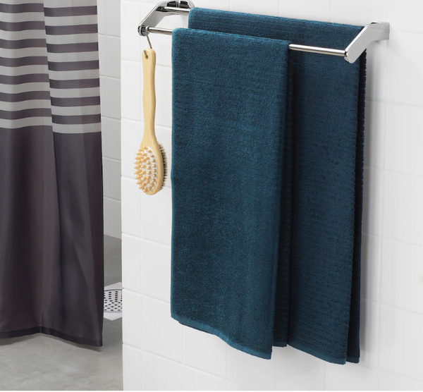 VÅGSJÖN Bath towel, dark blue, 70x140 cm