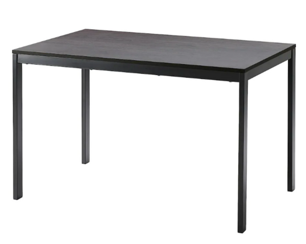 VANGSTA Extendable table, black/dark brown, 120/180x75 cm