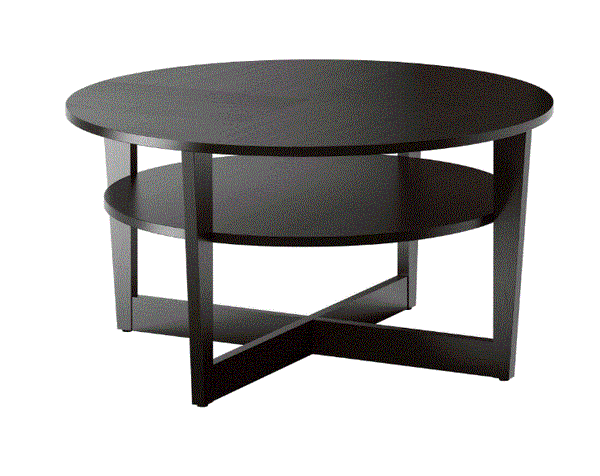 VEJMON Coffee table, black-brown, 90 cm