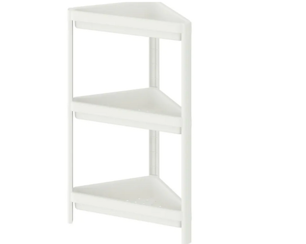 VESKEN Corner shelf unit, white, 33x33x71 cm