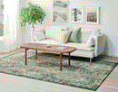 VONSBAK Rug, green low pile, 200x300