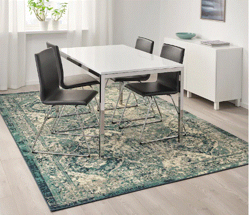 VONSBAK Rug, green low pile, 200x300