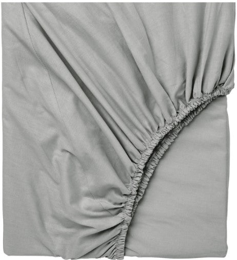 DVALA Fitted sheet, light grey, 180x200 cm
