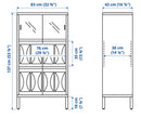 KALKNÄS Cabinet with sliding doors, white, 83x43x137 cm