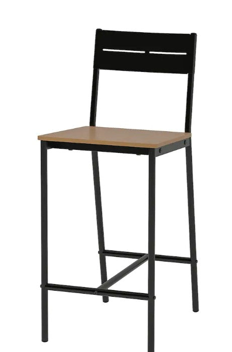 SANDSBERG Bar stool, black/brown stained, 63 cm