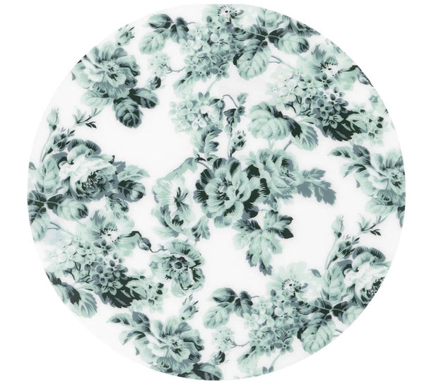 SMAKSINNE Place mat, white/green/flower, 37 cm