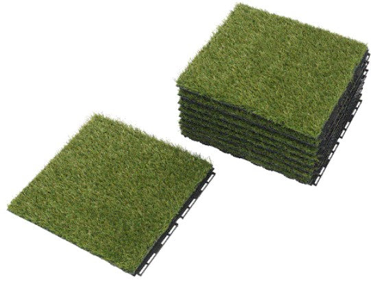 RUNNEN Decking, outdoor, artificial grass, 9 sq feet